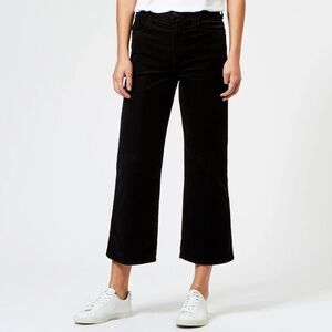 J Brand Joan Crop Black Corduroy Straight Leg Jeans